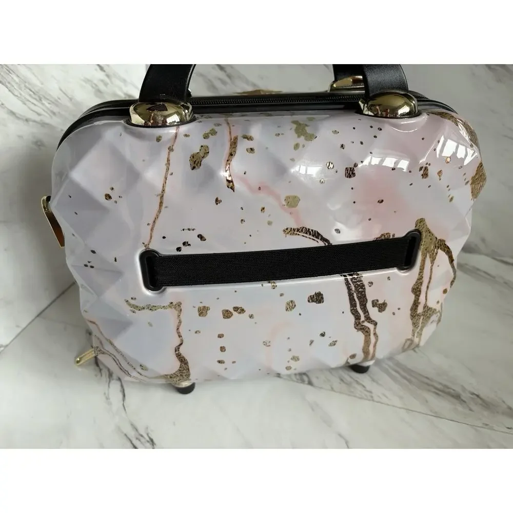 Triforce Hard Shell Beauty Case — Rosegold Marble, (9.4 x 12 x 6.3) Travel — NWT